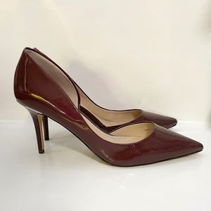 White House Black Market Ella Deep Garnet Patent Leather Heels Pumps Shoes Sz 8M